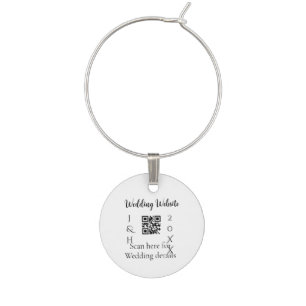 WEDDING WEBSITE SCAN QR COUPLE NAME YEAR SIMPLE MI WINE CHARM