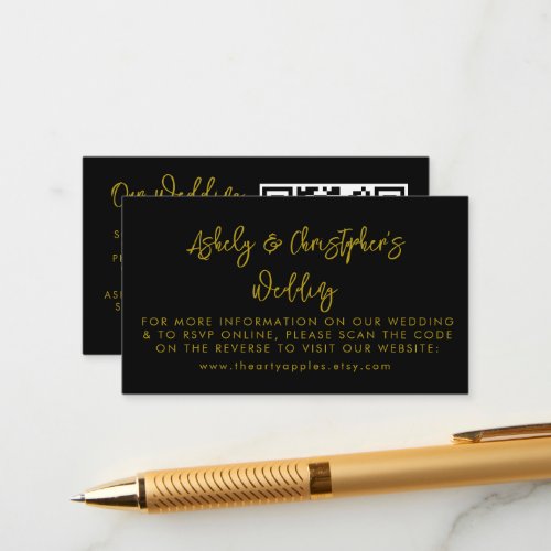 Wedding Website Scannable QR Code Minimalist Enclo Enclosure Card