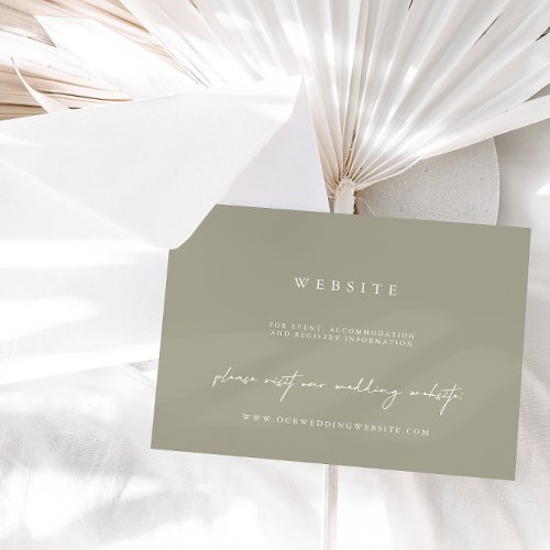 Wedding Website Simple Minimalist Enclosure Card