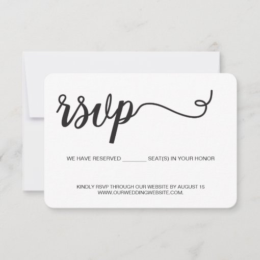 Wedding website We have Reserved seats for you RSVP Card Zazzle