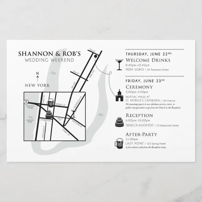 Wedding Week Welcome Map Card - CUSTOM for Shannon | Zazzle