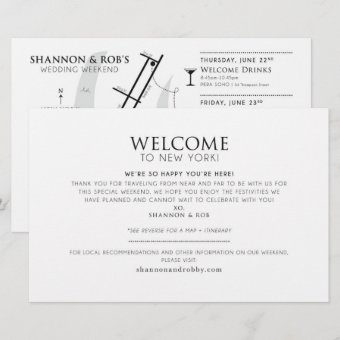 Wedding Week Welcome Map Card - CUSTOM for Shannon | Zazzle