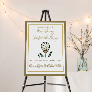 Wedding Weekend Activity Golf Party Gold & White Foam Board