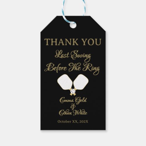 Wedding Weekend Activity Pickleball Gold  White Gift Tags