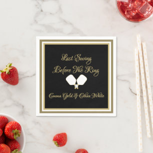 Wedding Weekend Activity Pickleball Gold & White Napkins