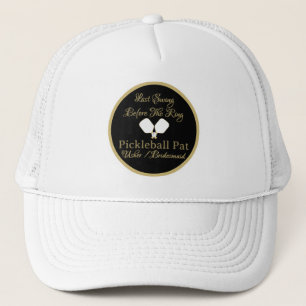 Wedding Weekend Activity Pickleball Gold & White Trucker Hat