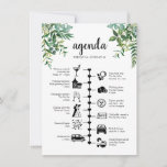 Wedding Weekend Greenery Guest Agenda  Advice Card<br><div class="desc">A wedding timeline itinerary and welcome card with our lush greenery watercolor foliage. Using pictogram icons, let your guests know of your itinerary for the big day & ensure no one miss out on any of your agenda during the whole event. With a welcome message on the front these are...</div>