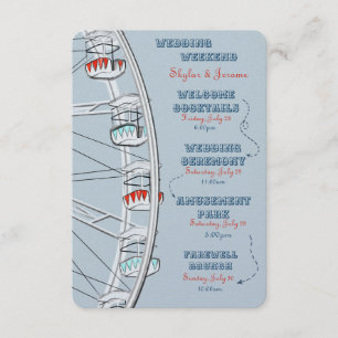 Wedding Weekend Illustrated Ferris Wheel Enclosure Card