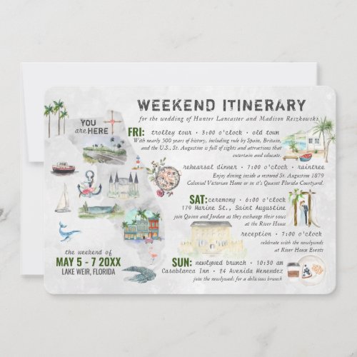 Wedding Weekend in Florida Itinerary Card