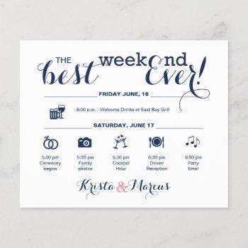 Wedding Weekend Itinerary by goskell at Zazzle