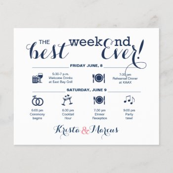 Wedding Weekend Itinerary by goskell at Zazzle