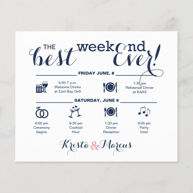 Wedding Weekend Itinerary