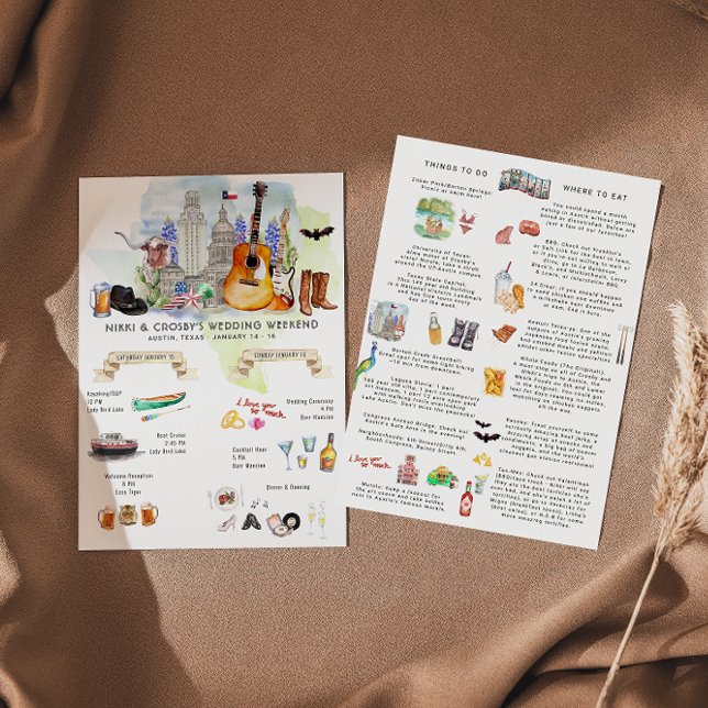 Wedding Weekend Itinerary | Austin, Texas Invitation (Creator Uploaded)