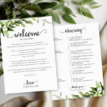 Wedding Weekend Itinerary Elegant Greenery Invitation<br><div class="desc">Prepare to be captivated by our stunning lush greenery wedding suite! Bursting with beautiful illustrations of eucalyptus leaves and enhanced by romantic calligraphy, this suite is the perfect finishing touch for your magical garden-themed wedding. If you're dreaming of something extra special or have unique requests, don’t hesitate to reach out...</div>