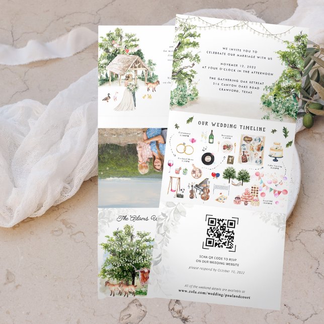 Wedding Weekend Itinerary | Gathering Oaks Waco Tri-Fold Announcement (Creator Uploaded)