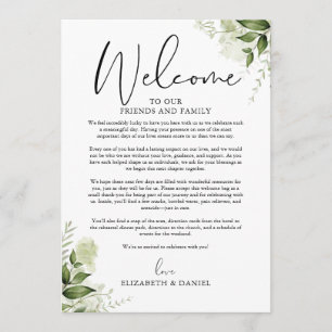 Wedding Weekend Itinerary Greenery Floral Program