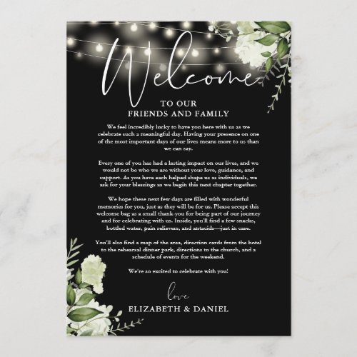 Wedding Weekend Itinerary Greenery Floral Program