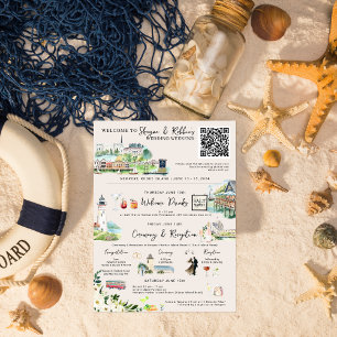 Wedding Weekend Itinerary   Newport, RI Invitation