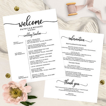 Wedding Weekend Itinerary Simple Chic Timeline by StampsbyMargherita at Zazzle