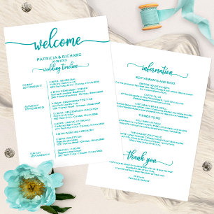 Wedding Weekend Itinerary Simple Chic Timeline Invitation