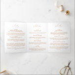 Wedding Weekend Itinerary Timeline Elegant Booklet Tri-Fold Holiday Card<br><div class="desc">This beautifully designed booklet is the perfect companion for your wedding guests, providing them with all the essential details and schedule for your special weekend celebration. Personalize the booklet with your names, wedding date, and any additional details you wish to include. It serves as a thoughtful gesture to show your...</div>