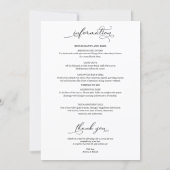 Wedding Weekend Itinerary Timeline Elegant Invitation | Zazzle