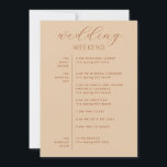 Wedding Weekend Itinerary | Timeline Peach Sand Invitation<br><div class="desc">This minimalist wedding weekend card combines two things your guests actually need: a clear schedule and a short welcome note. The timeline side lays out the entire flow of the celebration, from the rehearsal dinner to the ceremony, reception, and next day brunch. Everything is arranged in a way that’s quick...</div>