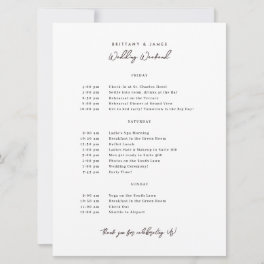 Wedding Weekend Itinerary V3 Invitation