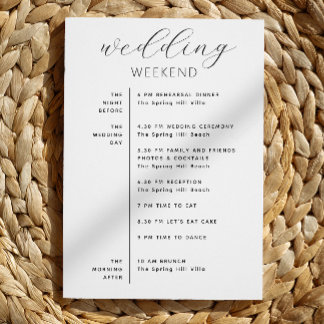 Wedding Weekend Itinerary & Welcome Bag | Timeline Invitation