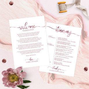 Wedding Weekend Welcome and Itinerary Letter Chic  Invitation