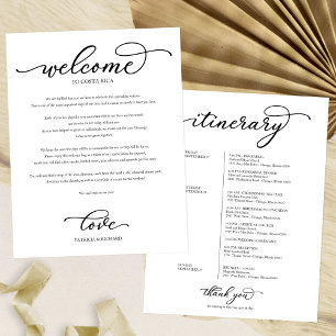 Wedding Weekend Welcome Itinerary Chic Script