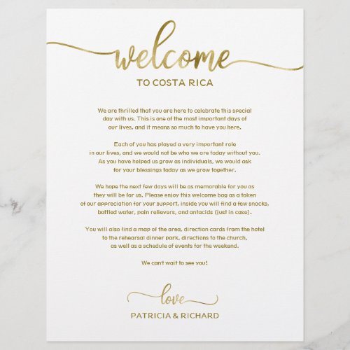 Wedding Weekend Welcome Itinerary Simple Chic