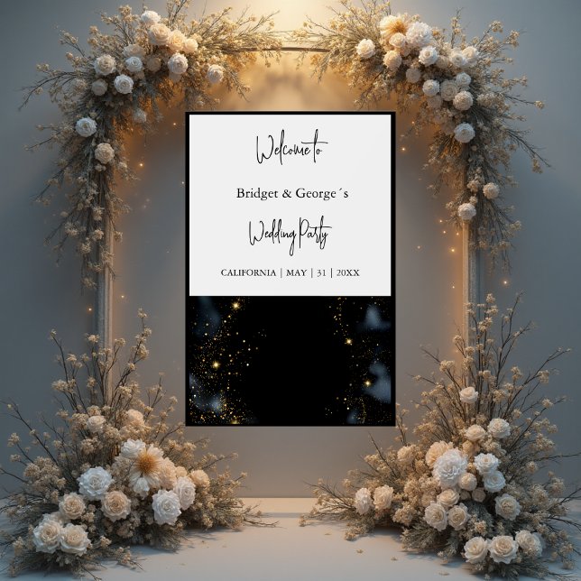 wedding welcome abstract black & frosted acrylic sign (Creator Uploaded)