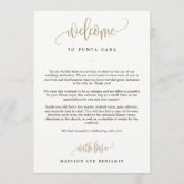 Wedding Welcome and Itinerary Card #LCG Faux Gold Foil - Berry