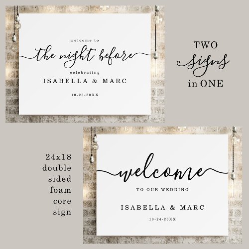 Wedding Welcome AND Night Before Rehearsal Dinner Foam Board