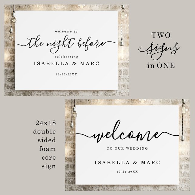 Wedding Welcome AND Night Before Rehearsal Dinner Foam Board (Creator Uploaded)