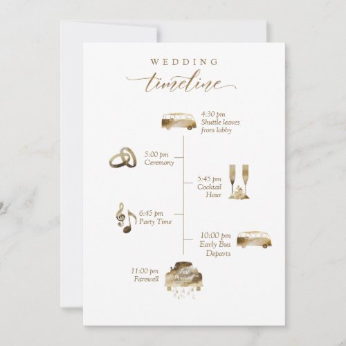 Wedding Welcome and Timeline Card With Shuttle