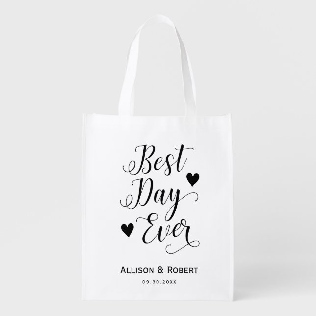 Wedding Welcome Bag, Best Day Ever Tote Bag (Front)