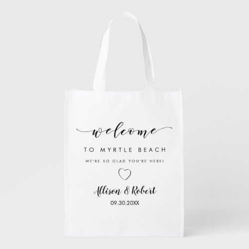 Wedding Welcome Bag for Hotel Guest Black Heart