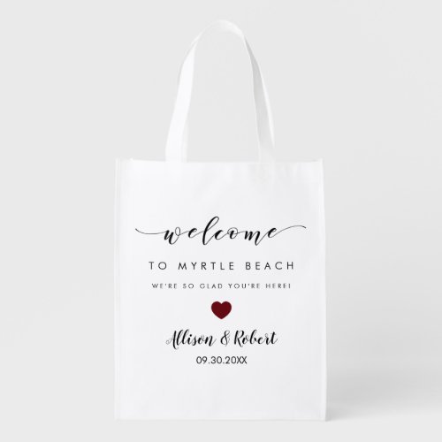 Wedding Welcome Bag for Hotel Guest Burgundy