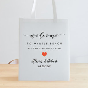 Wedding Welcome Bag for Hotel Guest, Coral Heart