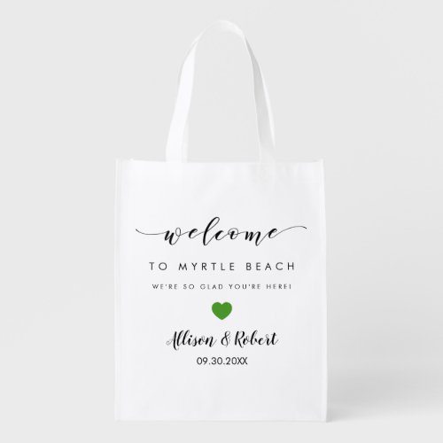 Wedding Welcome Bag for Hotel Guest Green Heart