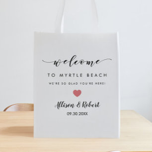Wedding Welcome Bag for Hotel Guest, Pink Heart