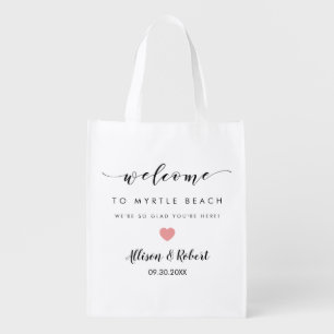 Wedding Welcome Bag for Hotel Guest, Pink Heart