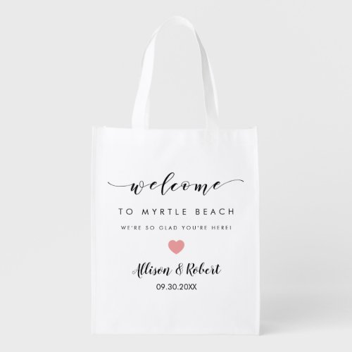 Wedding Welcome Bag for Hotel Guest Pink Heart