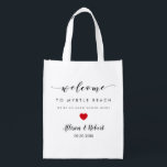 Wedding Welcome Bag for Hotel Guest, Red Heart<br><div class="desc">Fill these fun reusable bags with your favorite treats to help make your guests' stay more enjoyable.</div>