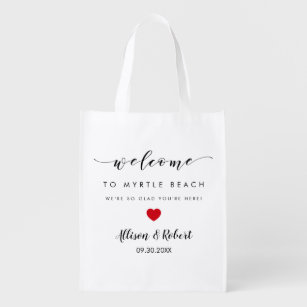 Wedding Welcome Bag for Hotel Guest, Red Heart