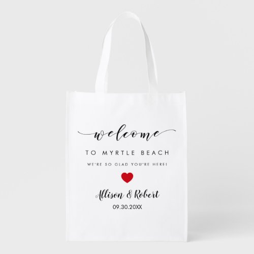 Wedding Welcome Bag for Hotel Guest Red Heart