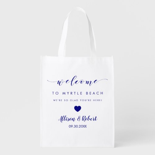 Wedding Welcome Bag for Hotel Guests Navy Blue