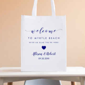 Wedding Welcome Bag for Hotel Guests, Navy Blue